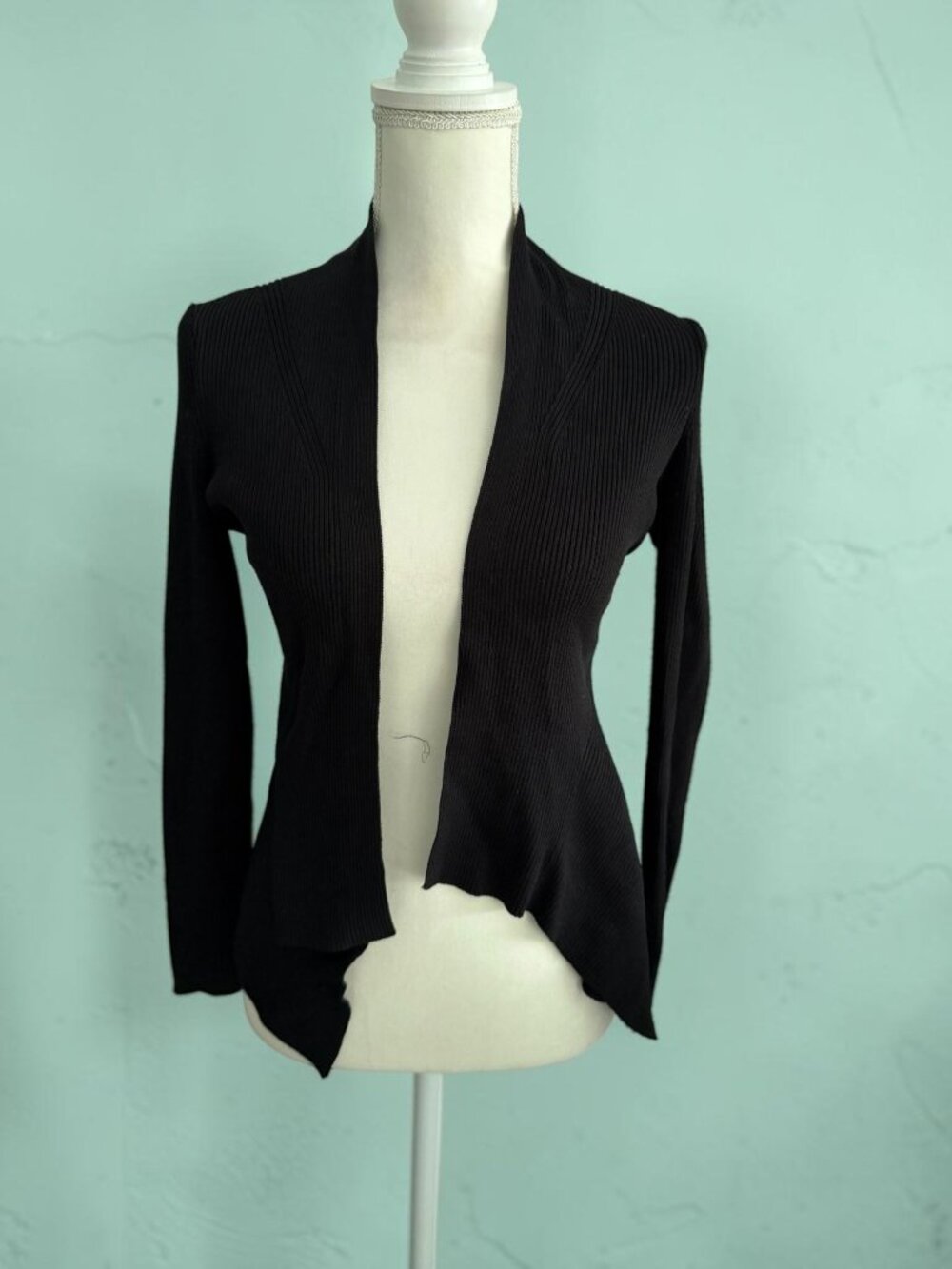 White House Black Market Black Cardigan Open Sweater Sz XS Womens